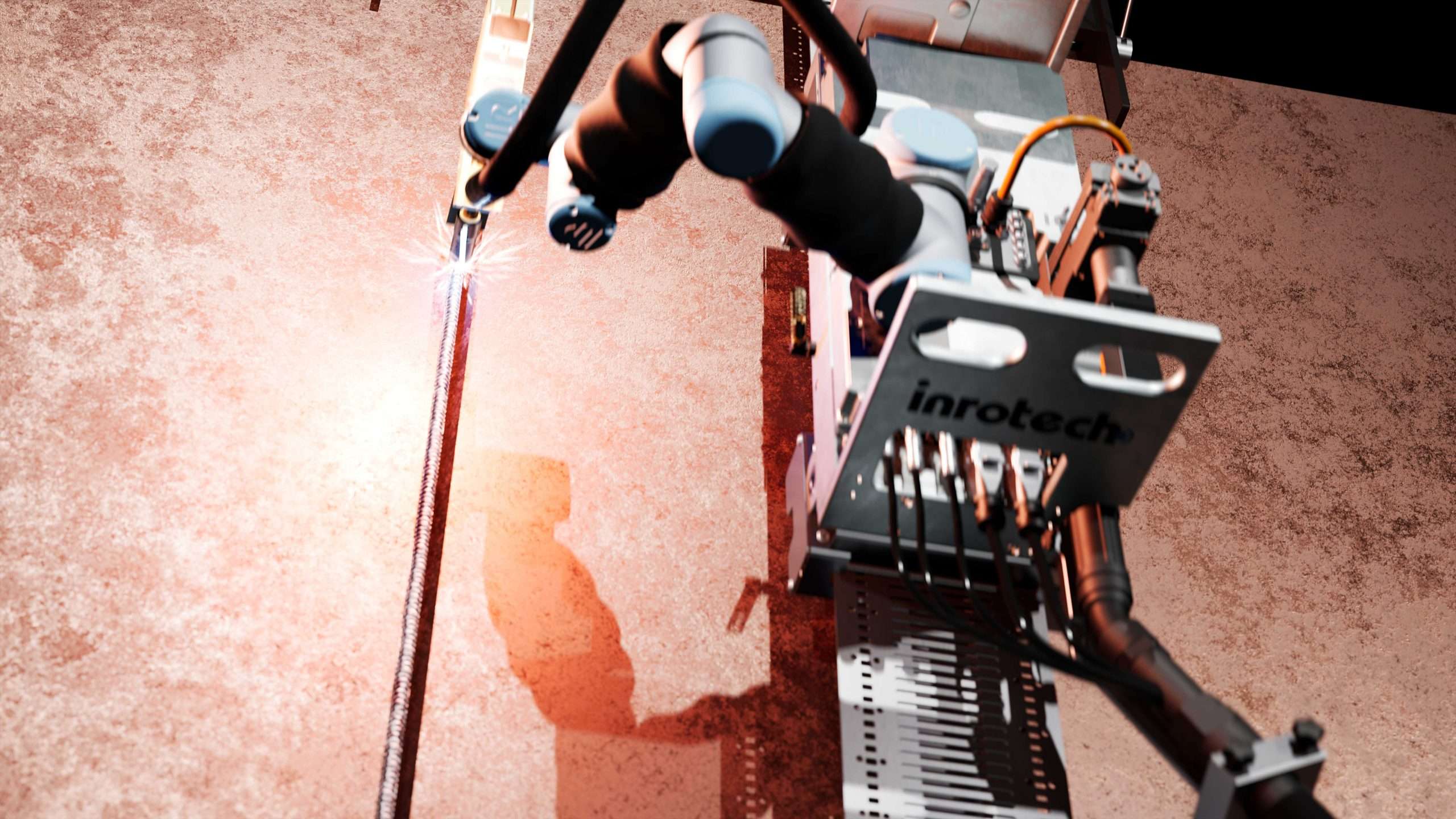 Robot crawling on storage tank